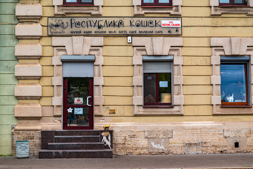 Вход в котокафе Республика кошек